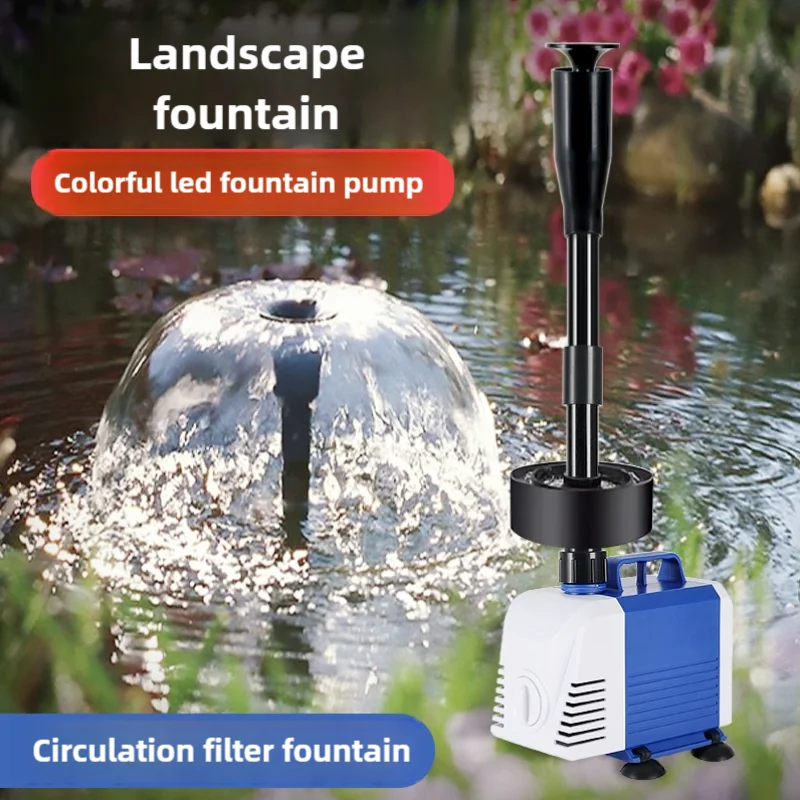 Fish Tank Filter Pump - 110V 220V บ่อปลาน้ําพุปั๊มโคมไฟ LED ขนาดเล็กน้ําพุปั๊มถังปลาภูมิทัศน์การไหลเวียนโลหิตกรองปั๊มออกซิเจนเพิ่ม