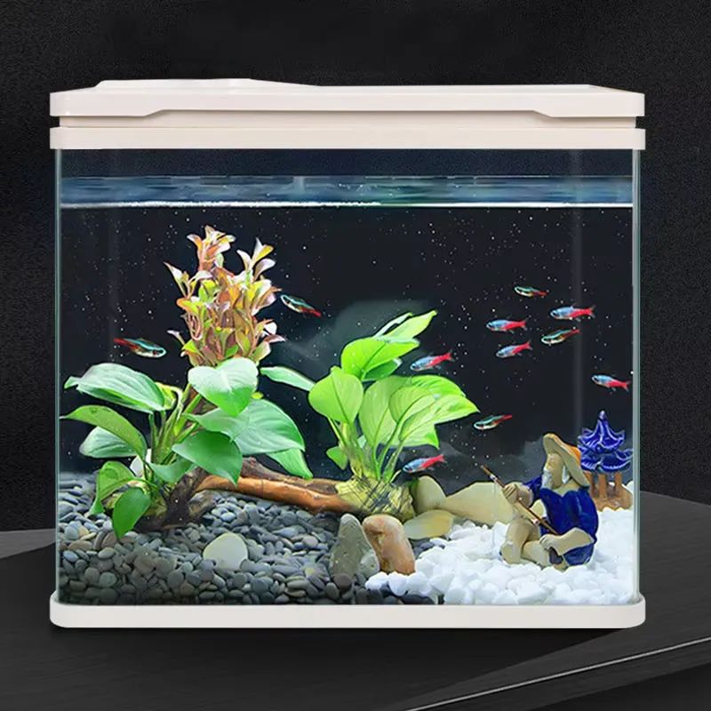 Fish Tank Filter Pump - ตู้ปลาตั้งโต๊ะอเนกประสงค์ Relaxlines พร้อมไฟ ระบบกรองน้ำ ปั๊มน้ำ และตู้ปลากระจก
