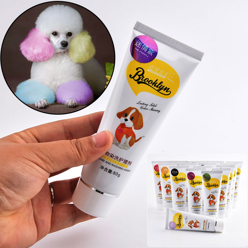 Pet Supplies Vending Machine - ครีมย้อมผมสำหรับสุนัขสีสดใสมีเม็ดสีสูงกึ่งถาวร80ก. อุปกรณ์สำหรับบ้าน