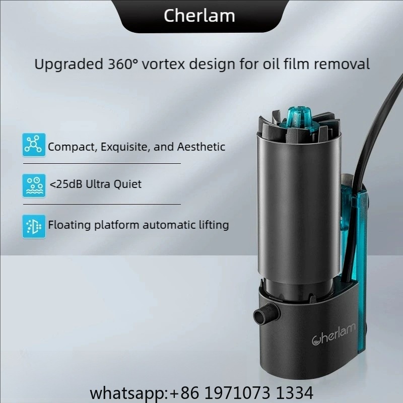 Fish Tank Filter Pump - เครื่องกำจัดคราบน้ำมันในตู้ปลาแบบไฟฟ้า อุปกรณ์กำจัดคราบน้ำมันบนผิวน้ำขนาดเล็ก เครื่องเพิ่มออกซิเจน ระบบกรองน้ำแบบเงียบ