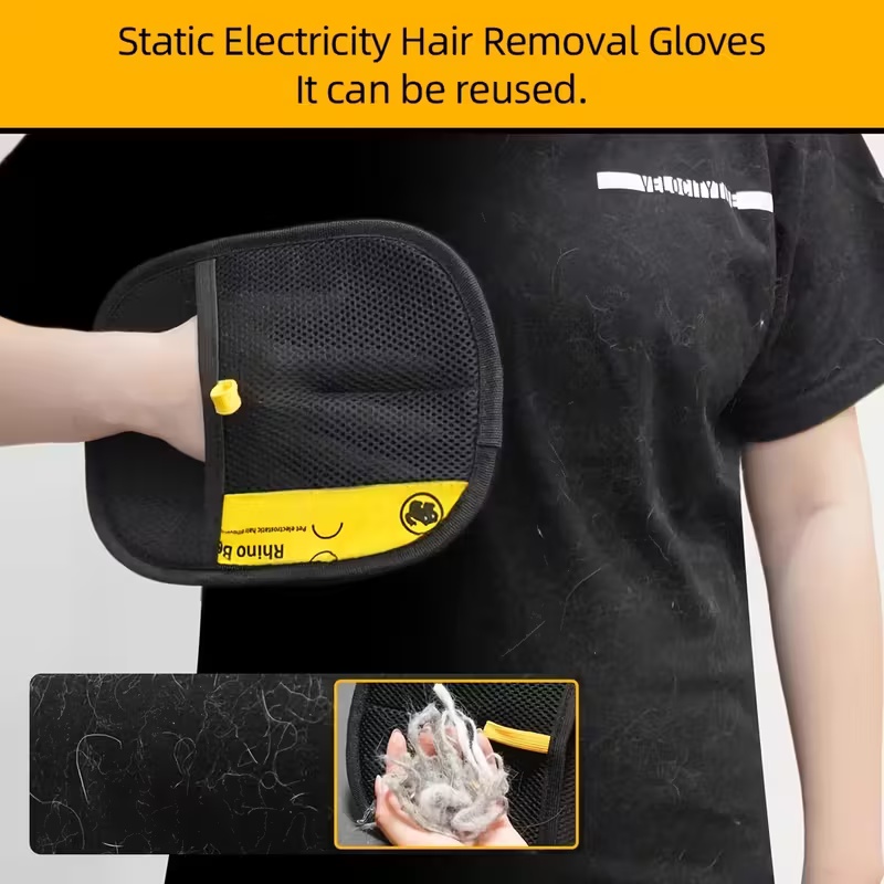 แปรงกำจัดขนสัตว์เลี้ยงแบบสองด้ - Pet Grooming Glove บทวิจารณ์และราคา