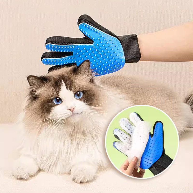สัตว์เลี้ยงผมลบถุงมือยาง Cat G - Pet Grooming Glove บทวิจารณ์และราคา